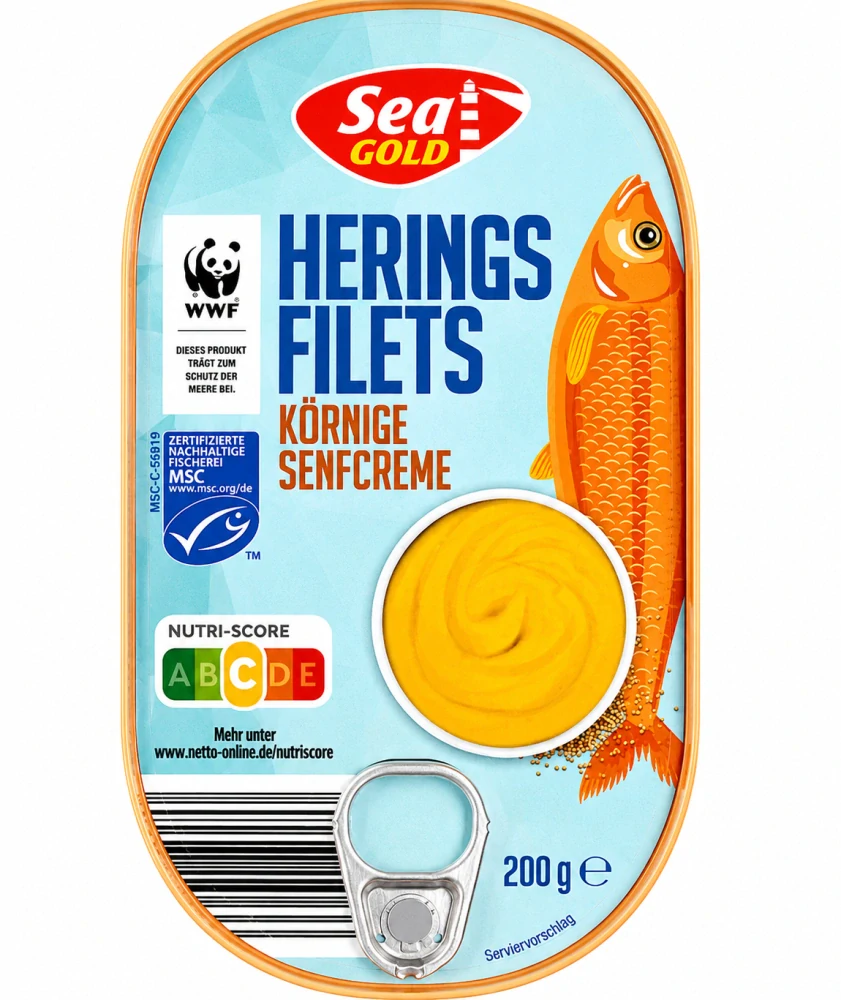 Sea Gold Filety ze sledě v hrubozrnné hořčičné krémové omáčce 200 g