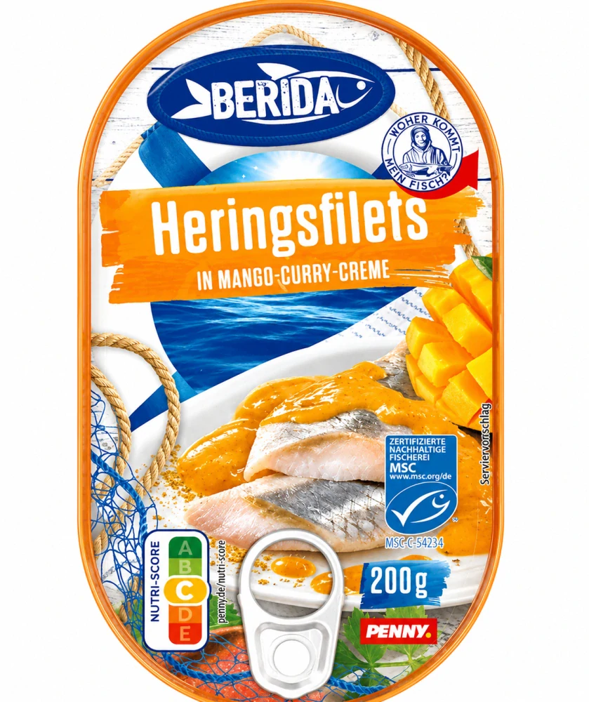 Berida Sledové filety v mango-curry omáčce 200 g