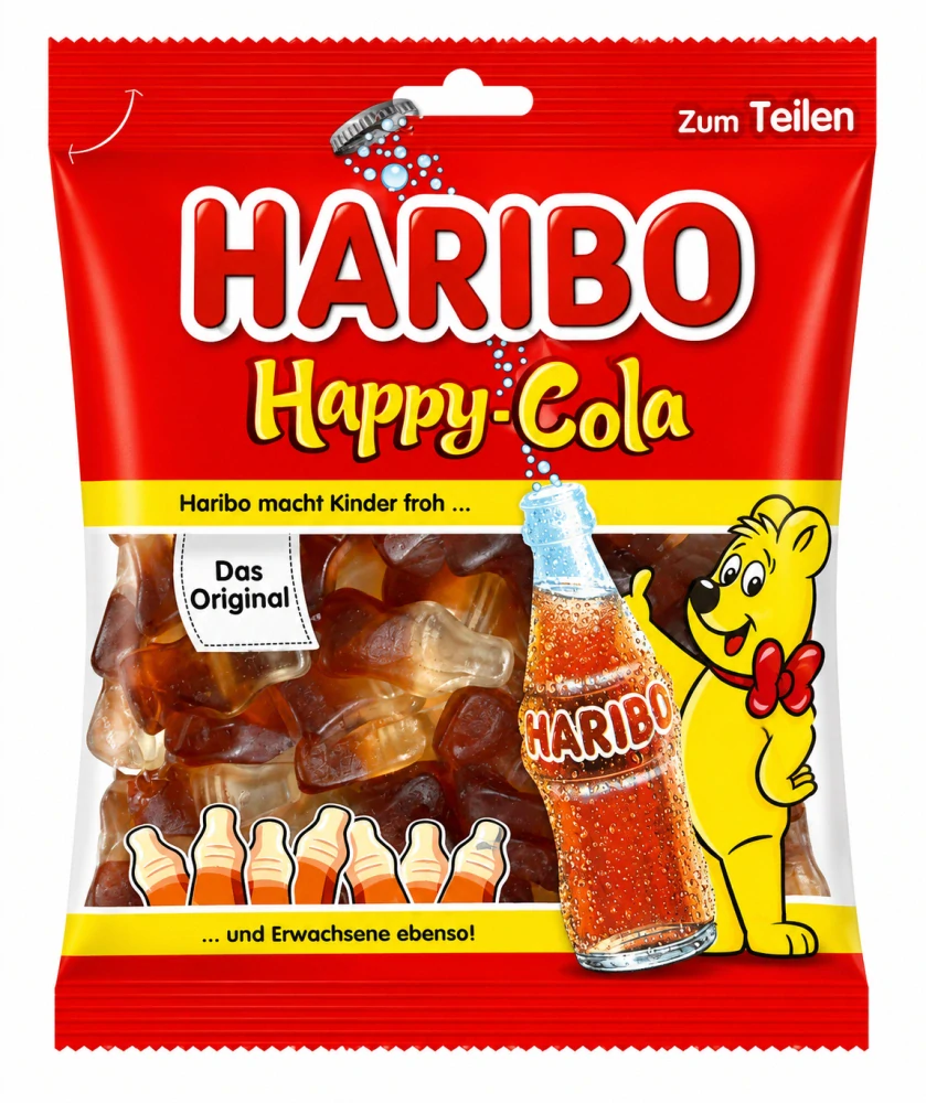Haribo Happy Cola Ovocné želé s kolovou příchutí 175 g