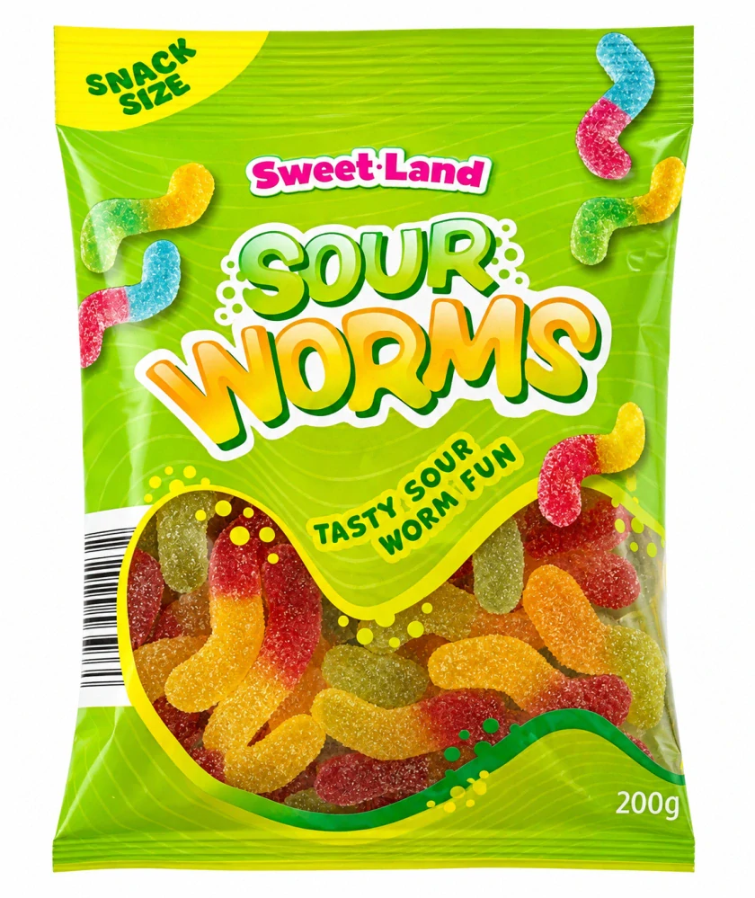 Sweet Land Sour Worms kyselé želé s ovocnými příchutěmi 200 g