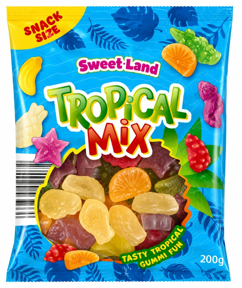 Sweet Land Tropical Mix želé s ovocnými příchutěmi 200 g