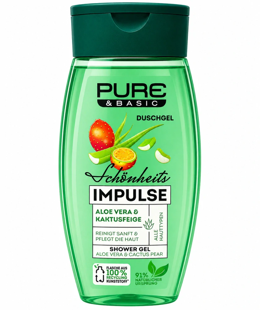 PURE & BASIC Duschgel Schönheits Impulse Aloe Vera & Kaktusfeige 250 ml