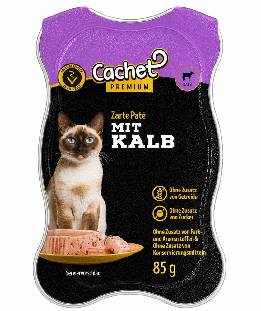CACHET PREMIUM – Jemná paštika s telecím masem pro dospělé kočky 85 g