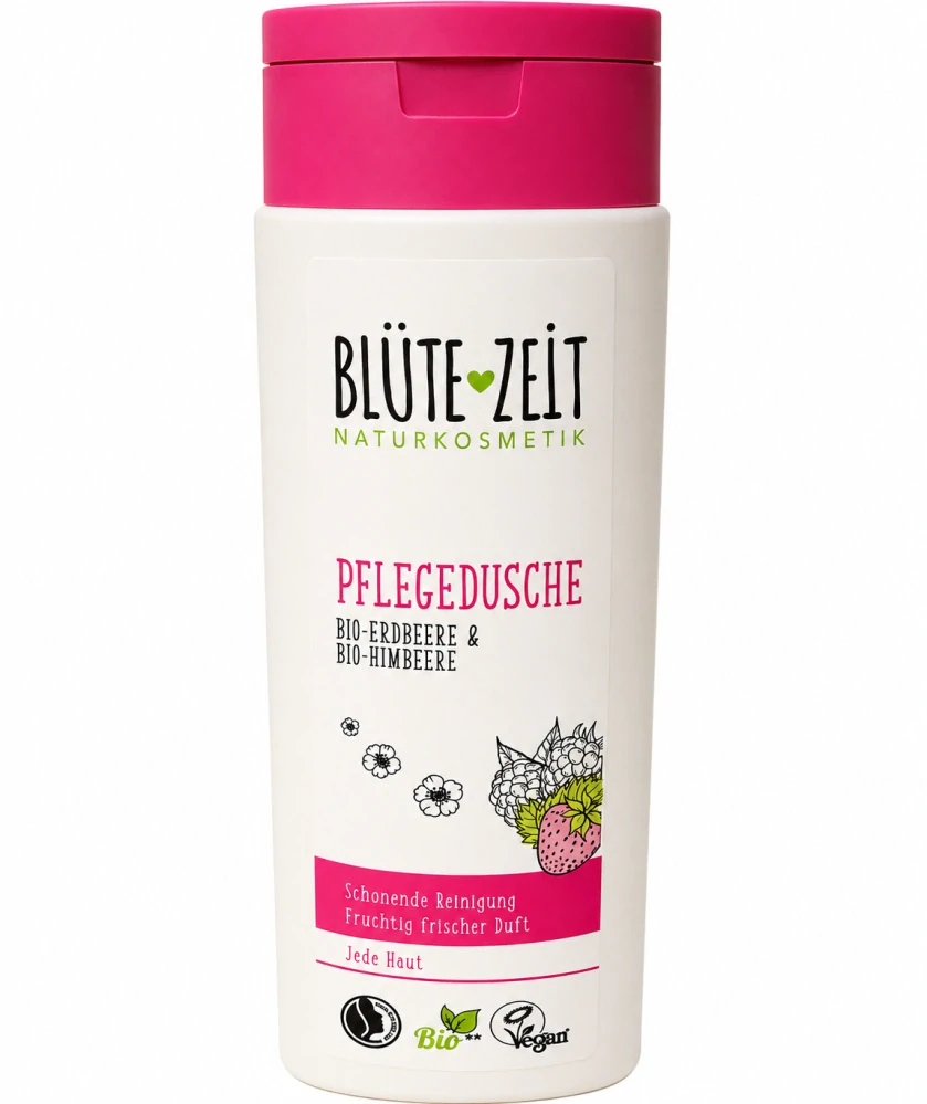 BLÜTE-ZEIT NATURKOSMETIK Pflegedusche Bio-Erdbeere & Bio-Himbeere 250 ml