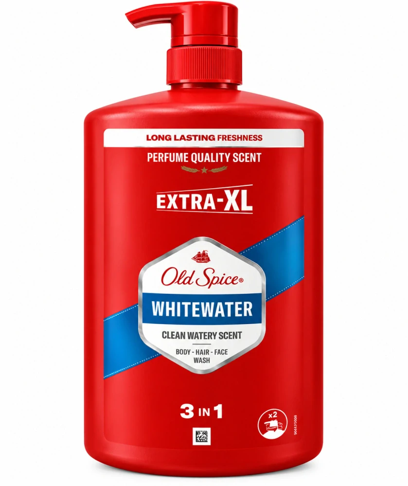 Old Spice Whitewater EXTRA-XL – pánský sprchový gel a šampon 3v1 s pumpičkou 1l