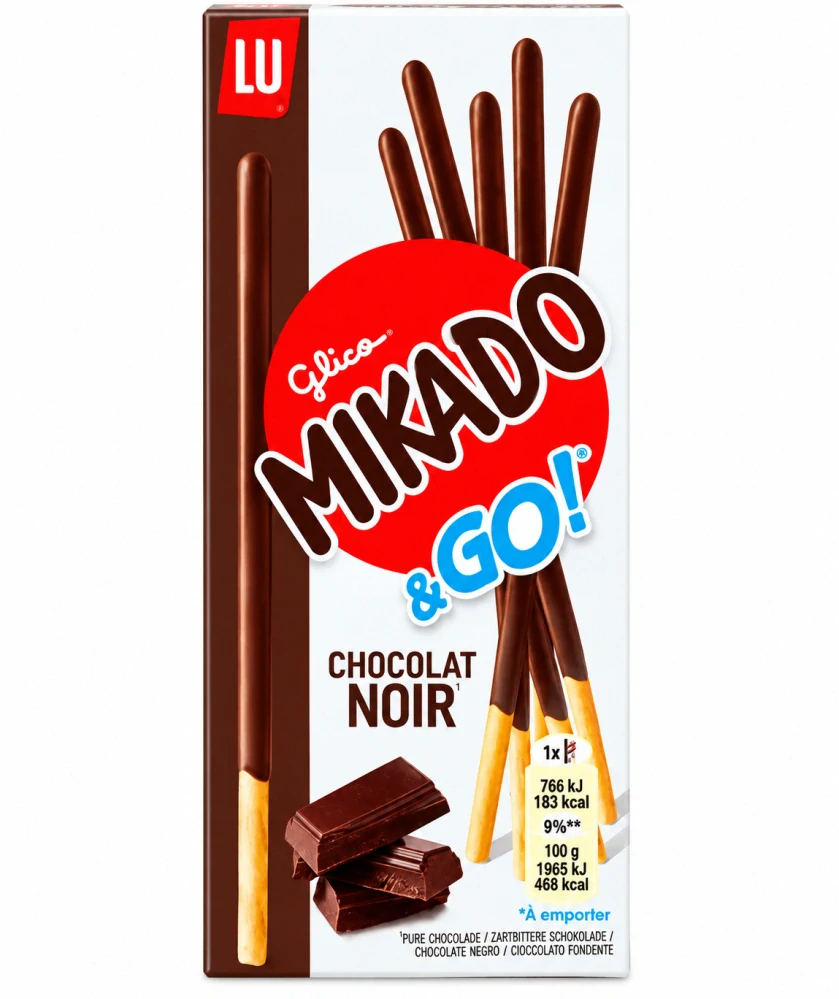 Mikado & Go! Sušenkové tyčinky s hořkou čokoládou 39 g
