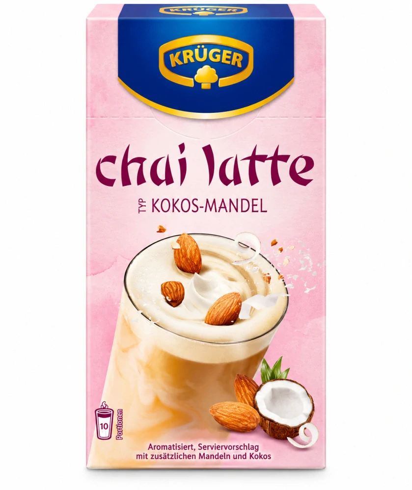 Krüger Chai Latte Kokos-Mandel Instantní nápoj chai latte s příchutí kokos-mandle 250 g