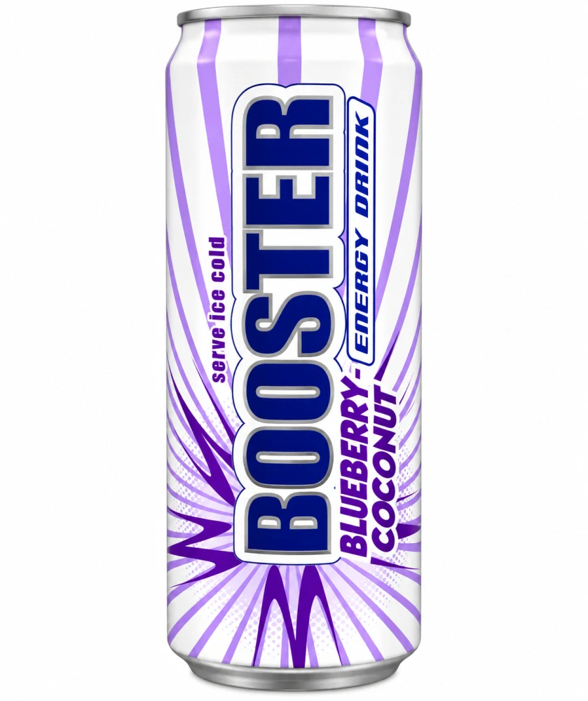 Booster Energetický nápoj Borůvka a Kokos 330 ml