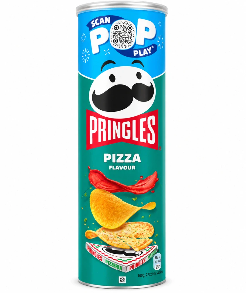 Pringles Pizza – Slaný snack s příchutí pizzy (185 g)