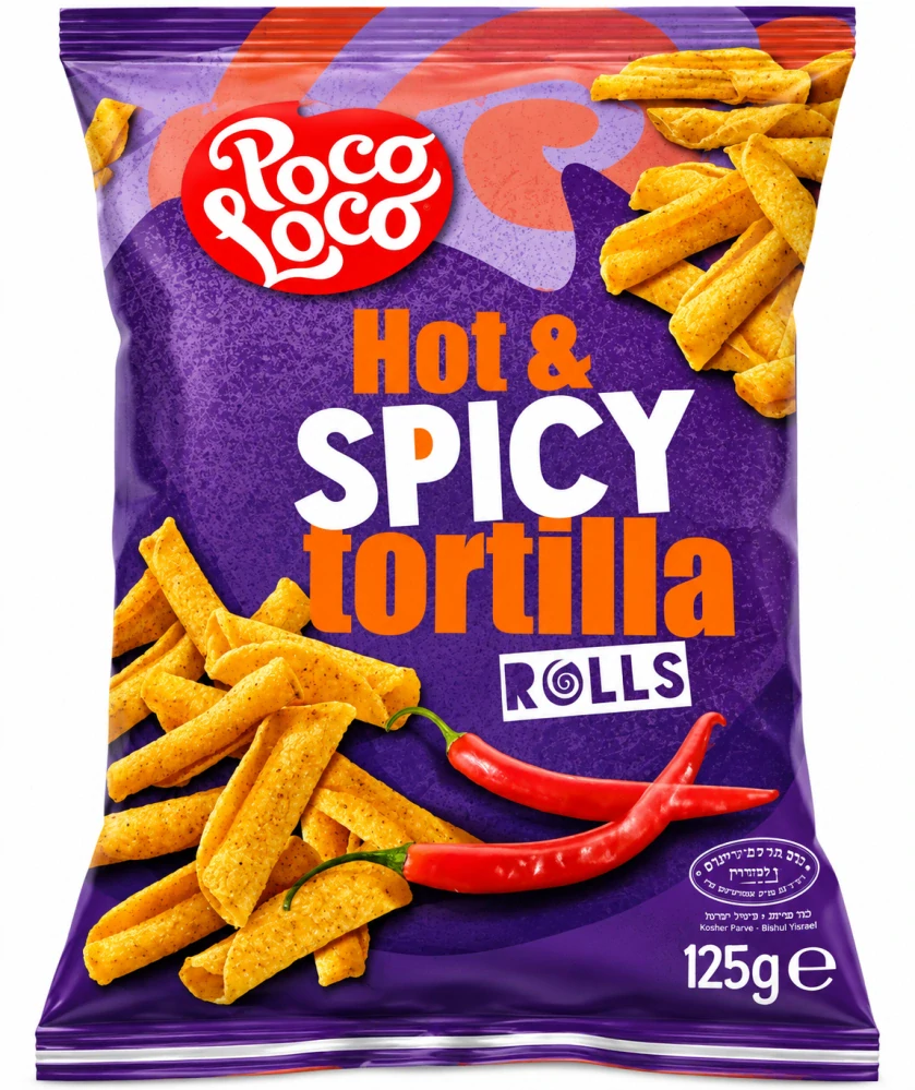 Poco Loco Hot & Spicy Rolované kukuřičné tortilly 125 g
