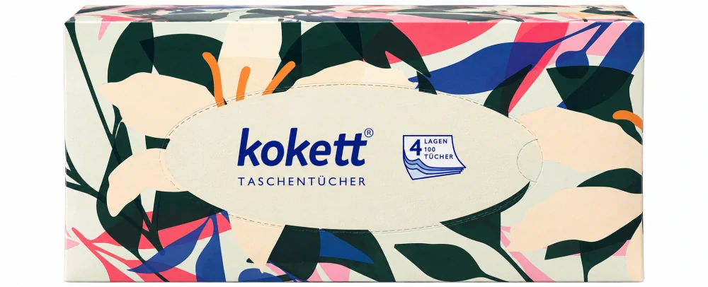 Kokett – Papírové kapesníky v krabičce, 4vrstvé (100 ks)