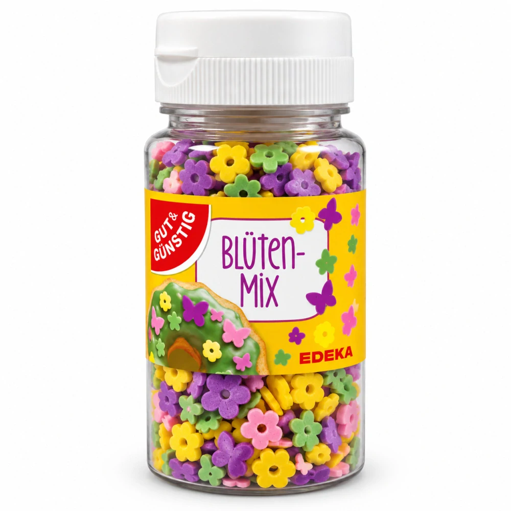 Gut & Günstig Cukrový dekorační mix ve tvaru květů 60 g
