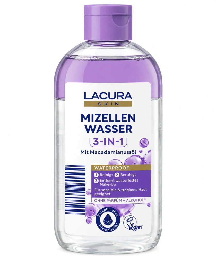 Lacura Skin Micelární voda 3v1 s makadamiovým olejem (400 ml)