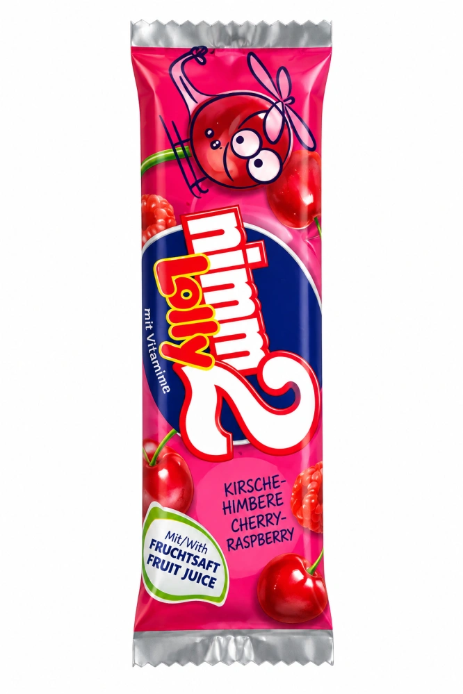 nimm2 Lolly Ovocné lízátko s vitamíny - příchuť višeň-malina 10 g