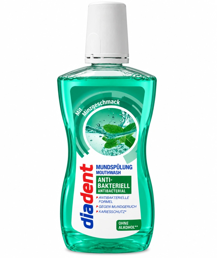 Diadent Antibakteriální ústní voda s mátovou příchutí (500 ml)