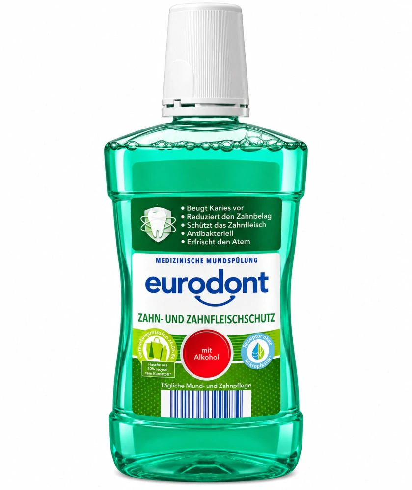 Eurodont Lékařská ústní voda Ochrana zubů a dásní – s alkoholem (500 ml)