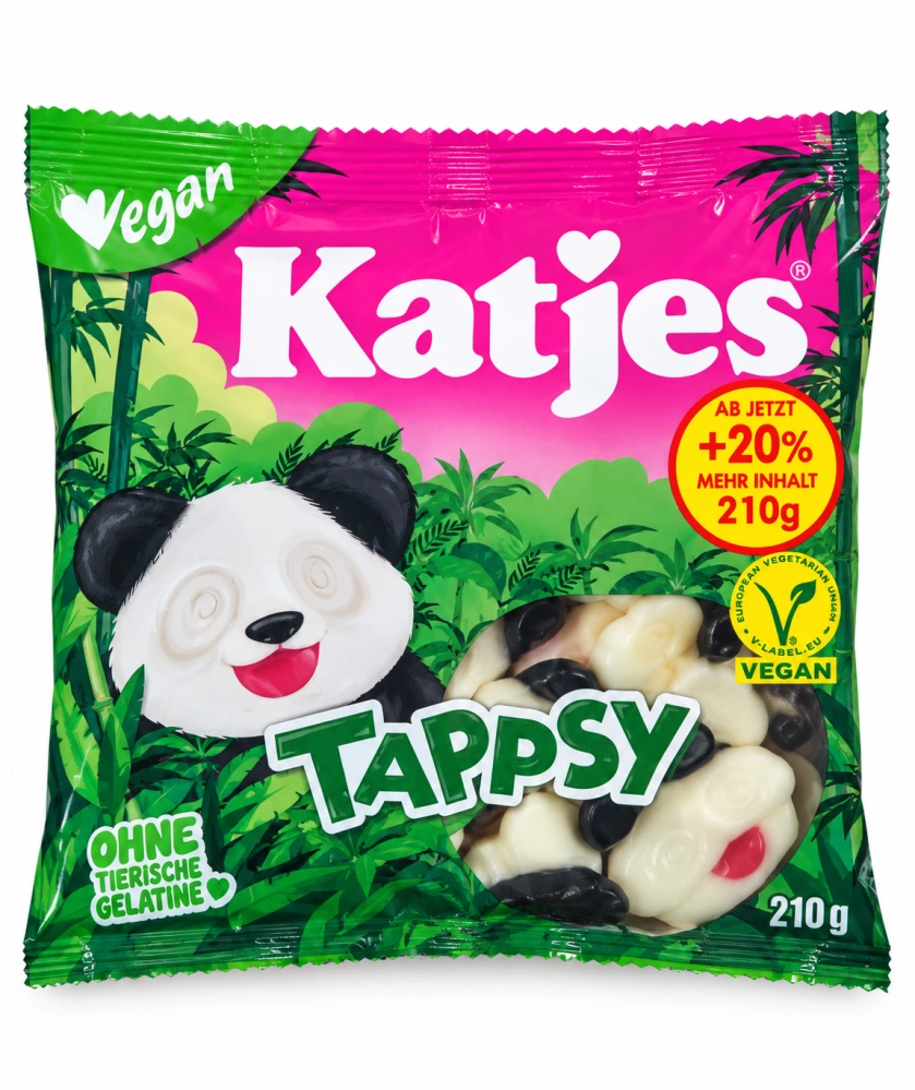 Katjes Tappsy – pěnové bonbóny s lékořicí a ovocnými želé 210 g