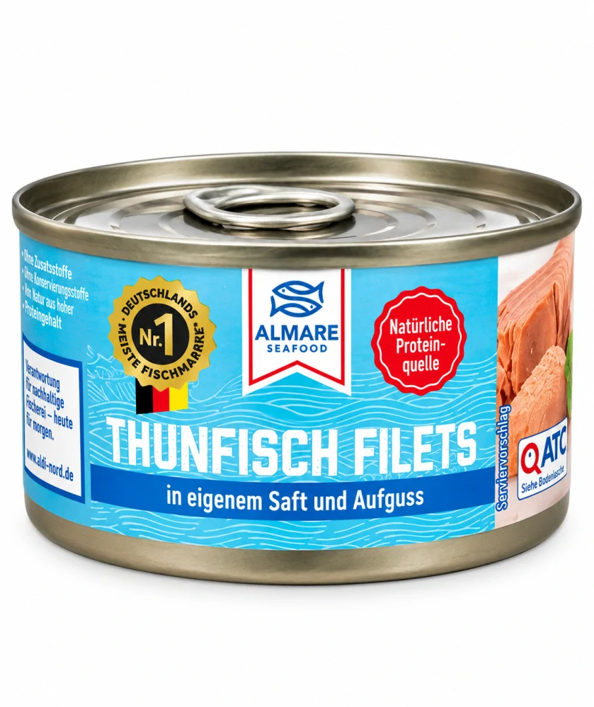 Almare Seafood Kousky filetů z tuňáka pruhovaného ve vlastní šťávě a nálevu 195 g