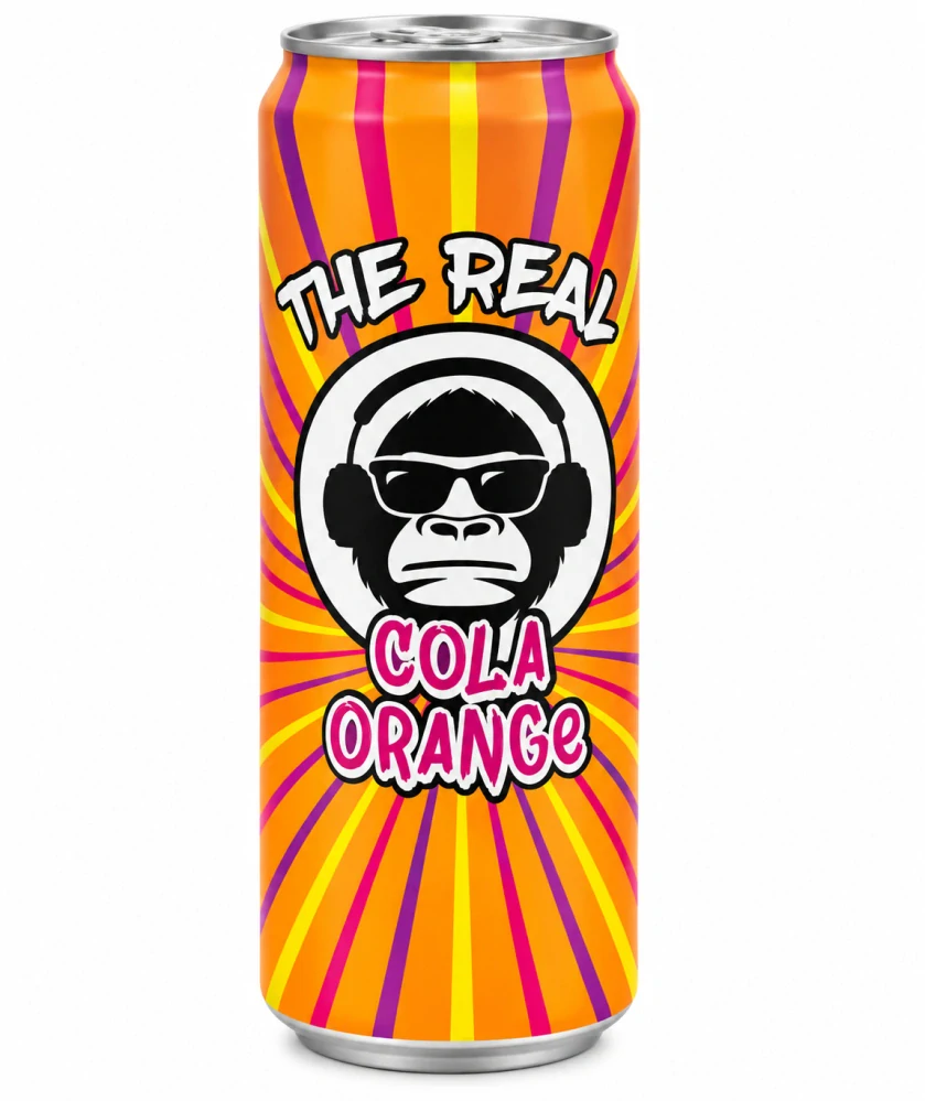 The Real Taste! - Kofeinový nealkoholický nápoj s příchutí cola-pomeranč 330 ml