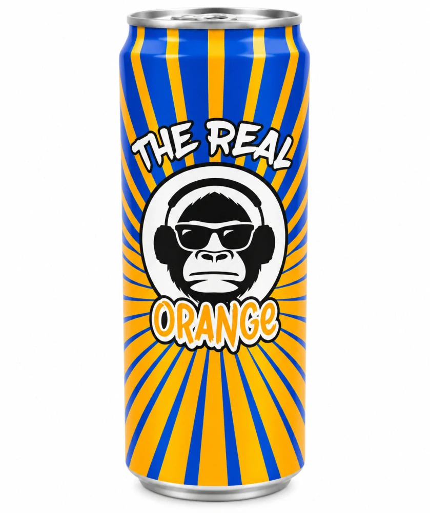 THE REAL - nealkoholický sycený ochucený nápoj s pomerančovou příchutí 330 ml