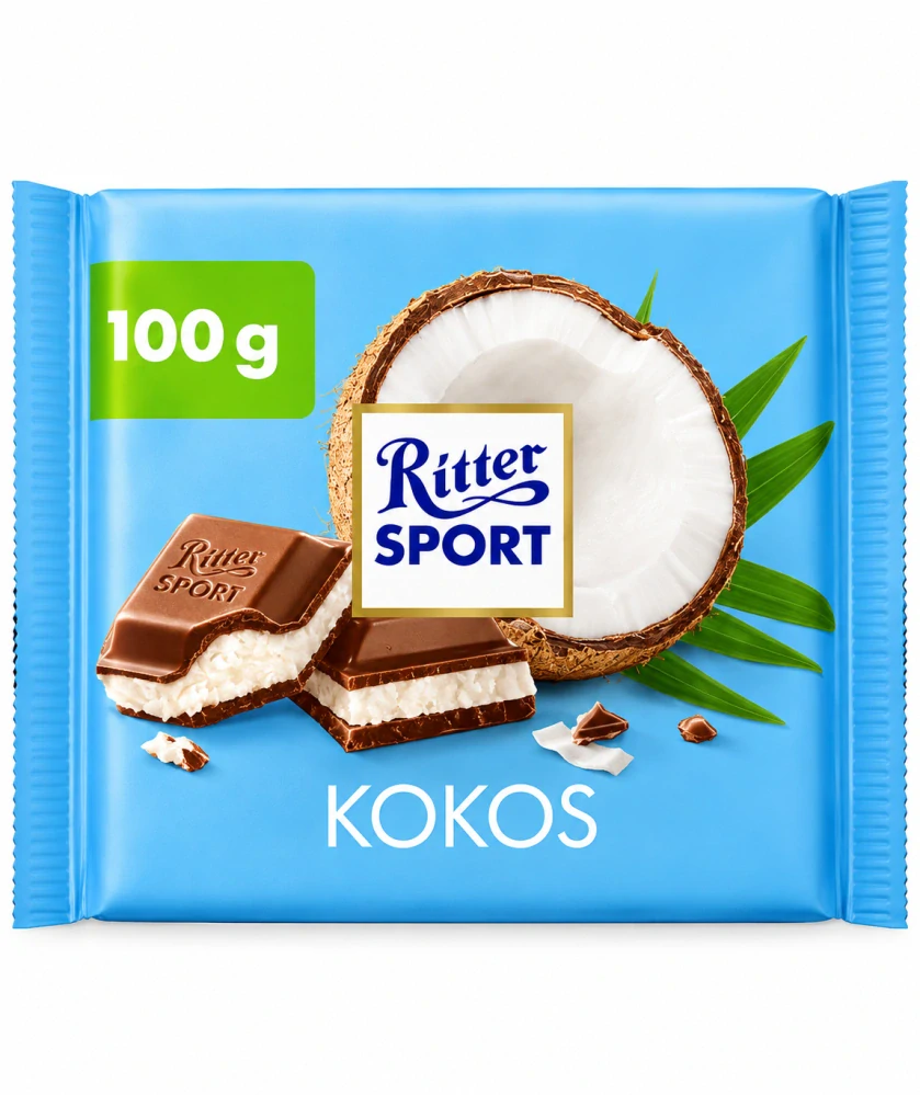 Ritter Sport Mléčná čokoláda s kokosovou náplní (100 g)