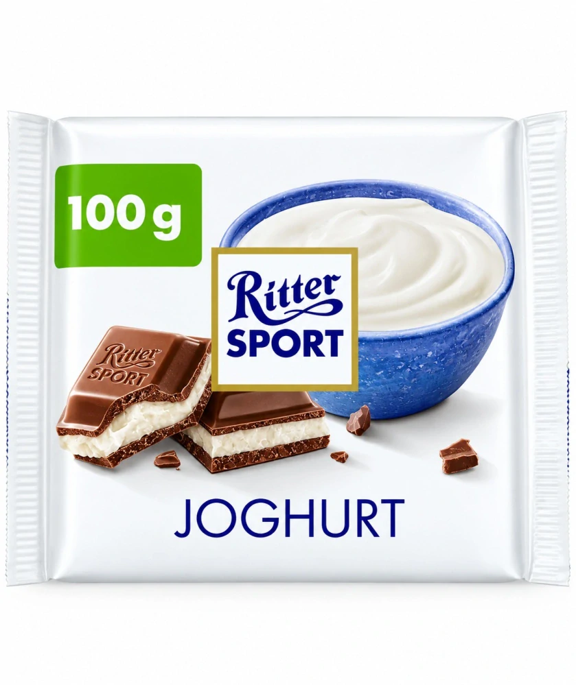 Ritter Sport Mléčná čokoláda s jogurtovou náplní (100 g)