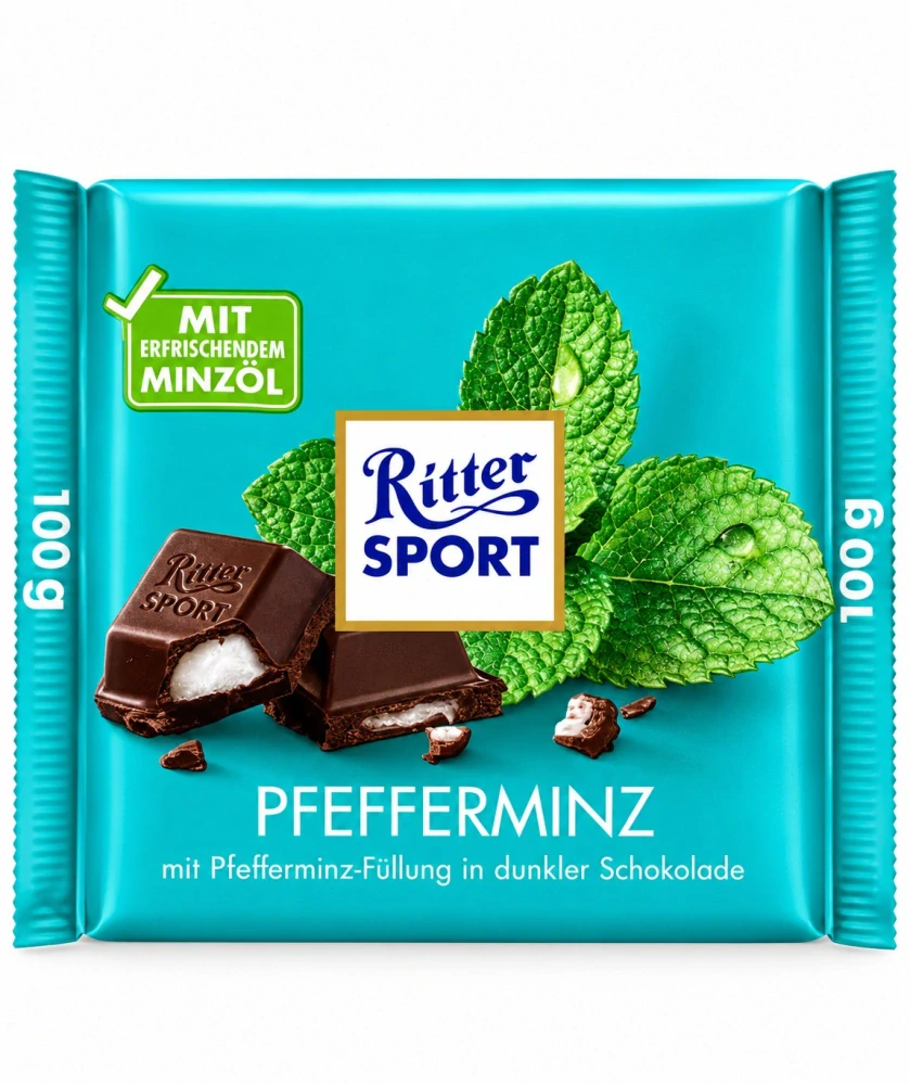 Ritter Sport Hořká čokoláda s mátovou náplní 100 g