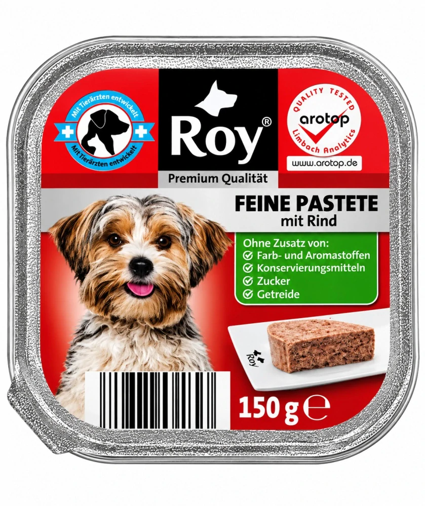 Roy Kompletní krmivo pro dospělé psy – Jemná paštika s hovězím masem 150 g