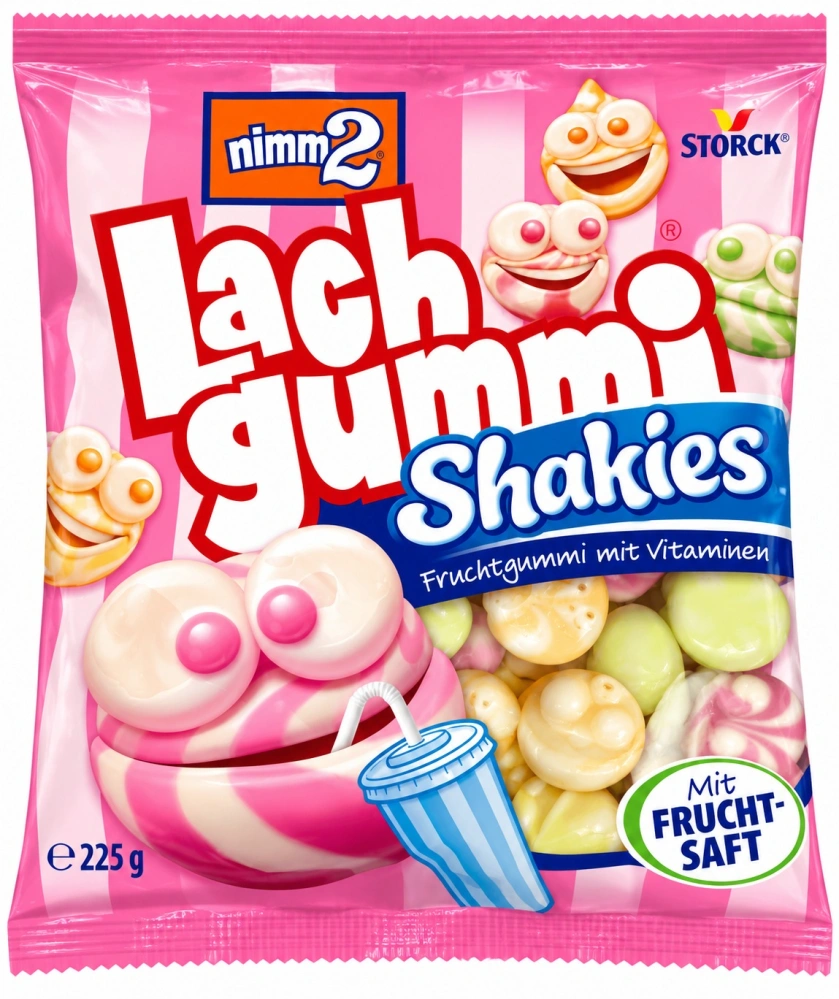 Název Česky: nimm2 Lachgummi Shakies Ovocné želé bonbóny s mléčnou pěnou a vitamíny 225 g