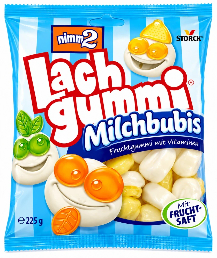 nimm2 Lachgummi Milchbubis Ovocné želé bonbóny s mléčnou pěnou a vitamíny 225 g