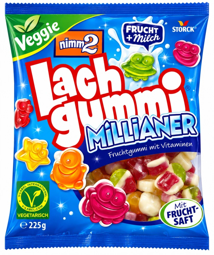 nimm2 Lachgummi Millianer Ovocné želé bonbóny s mléčnou vrstvou a vitamíny 250 g