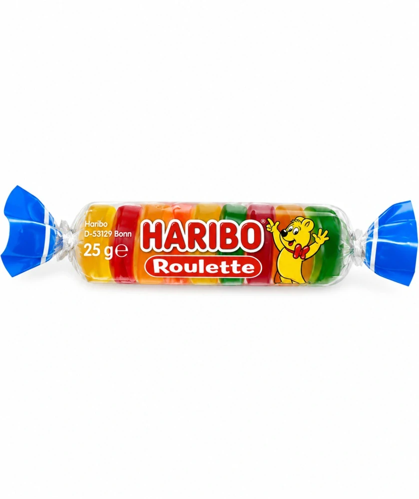 HARIBO Roulette - Ovocné želé bonbóny v roli 25 g