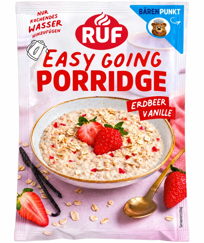 RUF-Ovesná kaše Jahoda & Vanilka 65 g