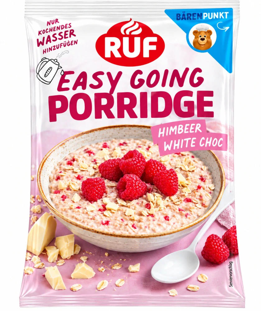 RUF-Ovesná kaše Malina a Bílá čokoláda 65 g