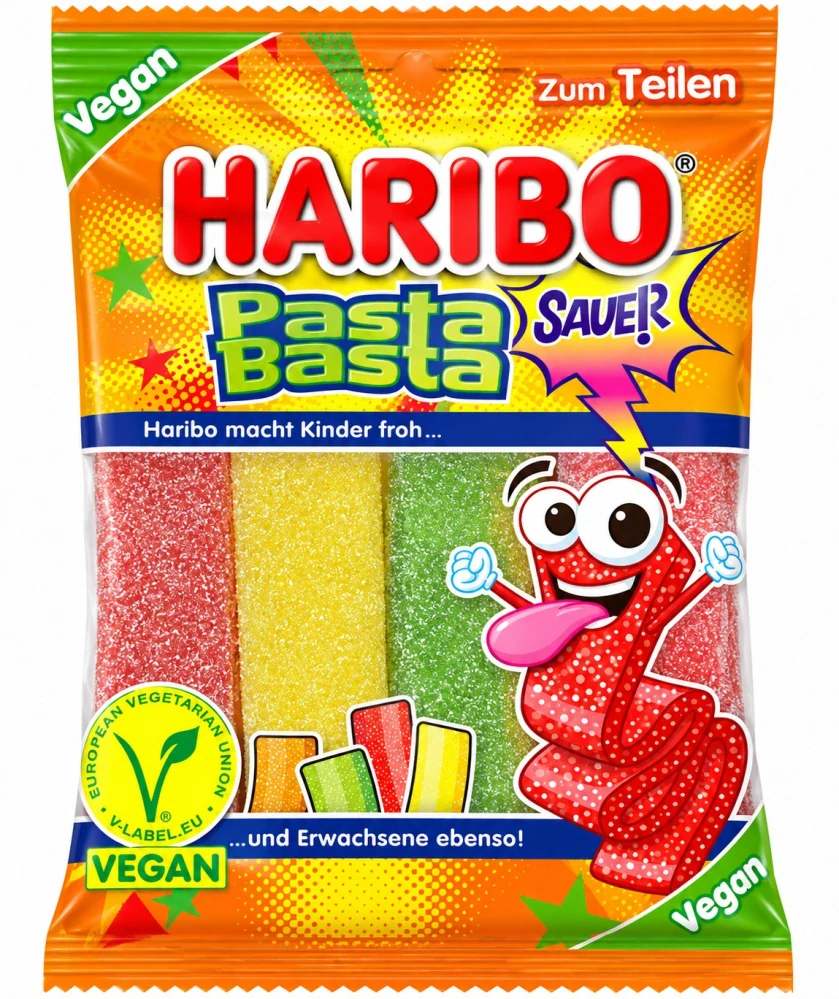 HARIBO Pasta Basta Sauer - Kyselé ovocné želé pásky 160 g