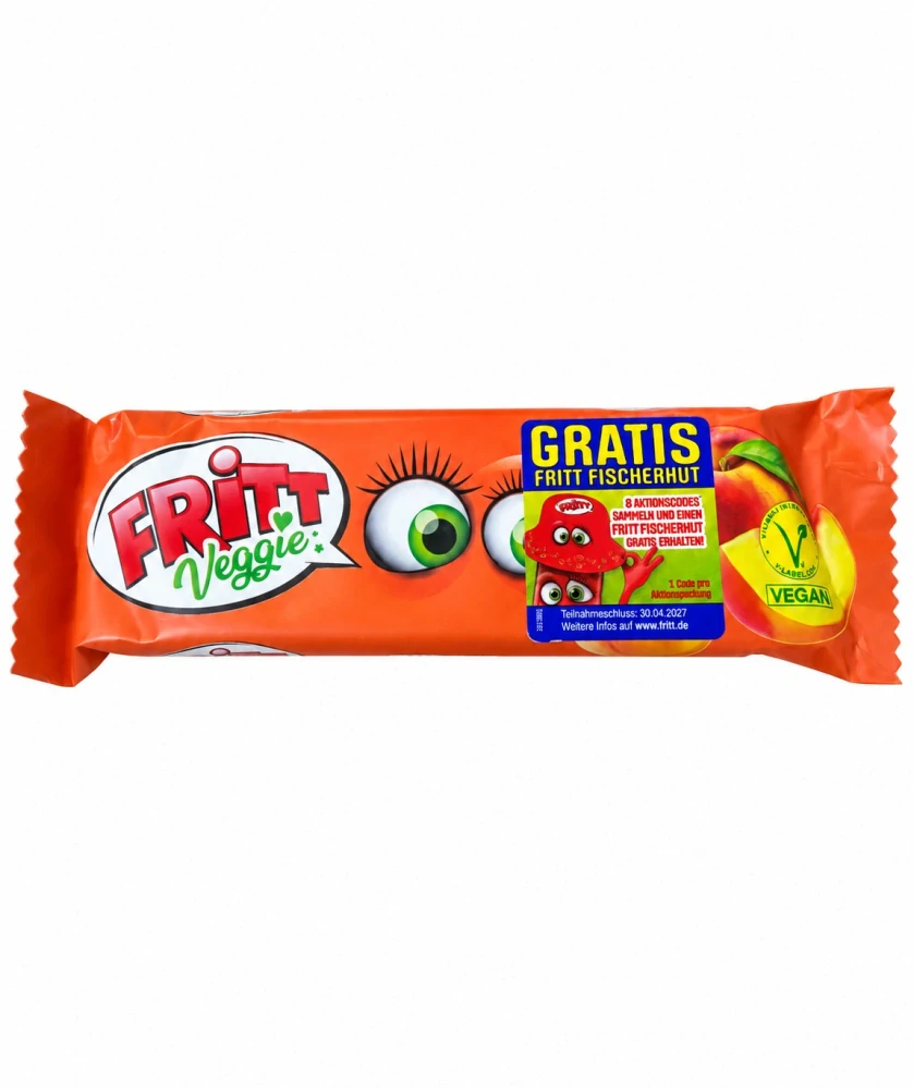 FRITT Veggie Žvýkací bonbóny s vitamínem C a příchutí broskve 70 g