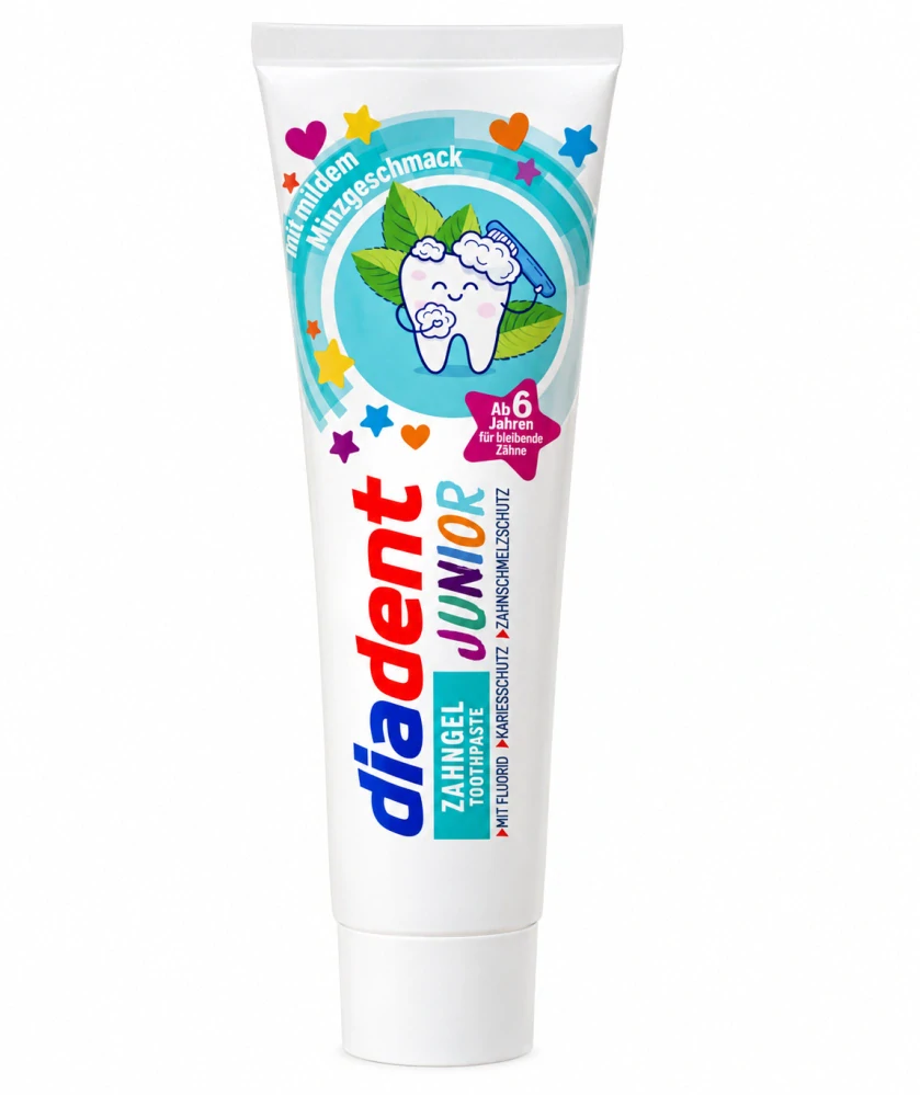 Diadent Junior Dětský zubní gel s jemnou mátovou příchutí od 6 let (100 ml)