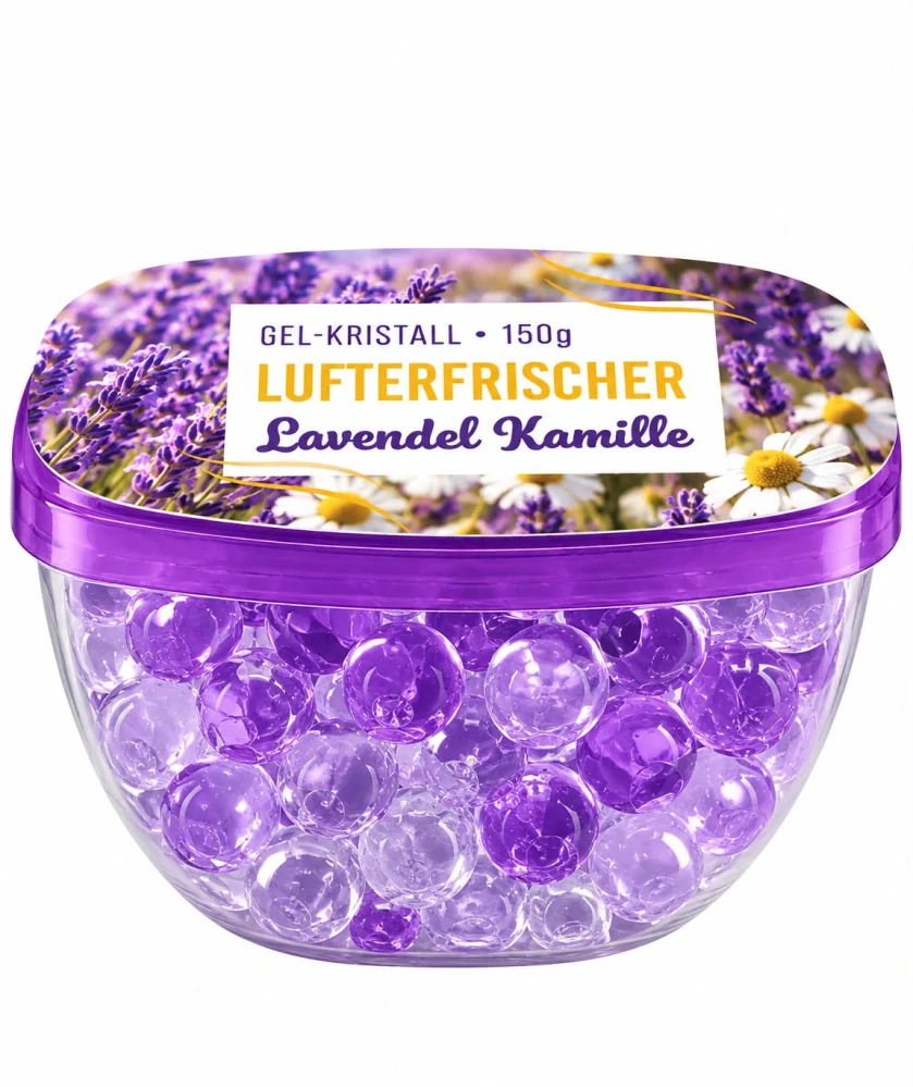 Gel-Kristall Osvěžovač vzduchu v gelových krystalech s vůní levandule a heřmánku (150 g)