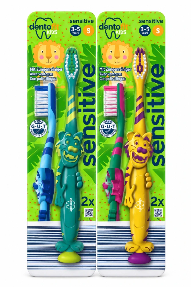 Dento fit Kids Sensitive – Dětský zubní kartáček 3–5 let (2 ks)