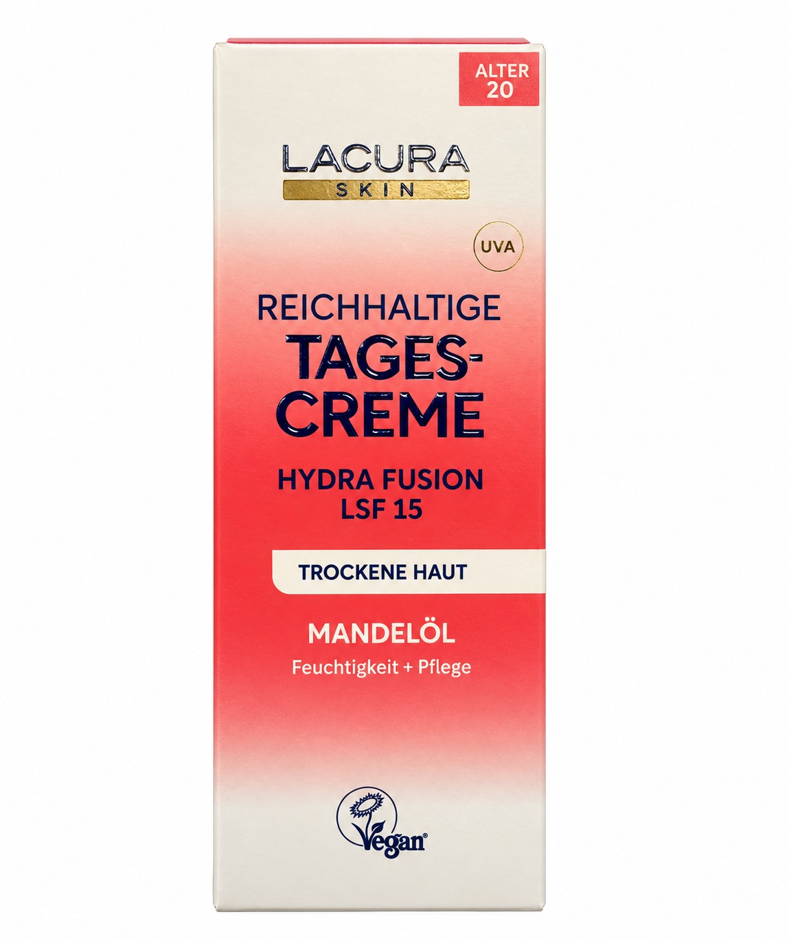 Lacura Skin Výživný denní krém Hydra Fusion SPF 15 s mandlovým olejem pro suchou pleť (50 ml)