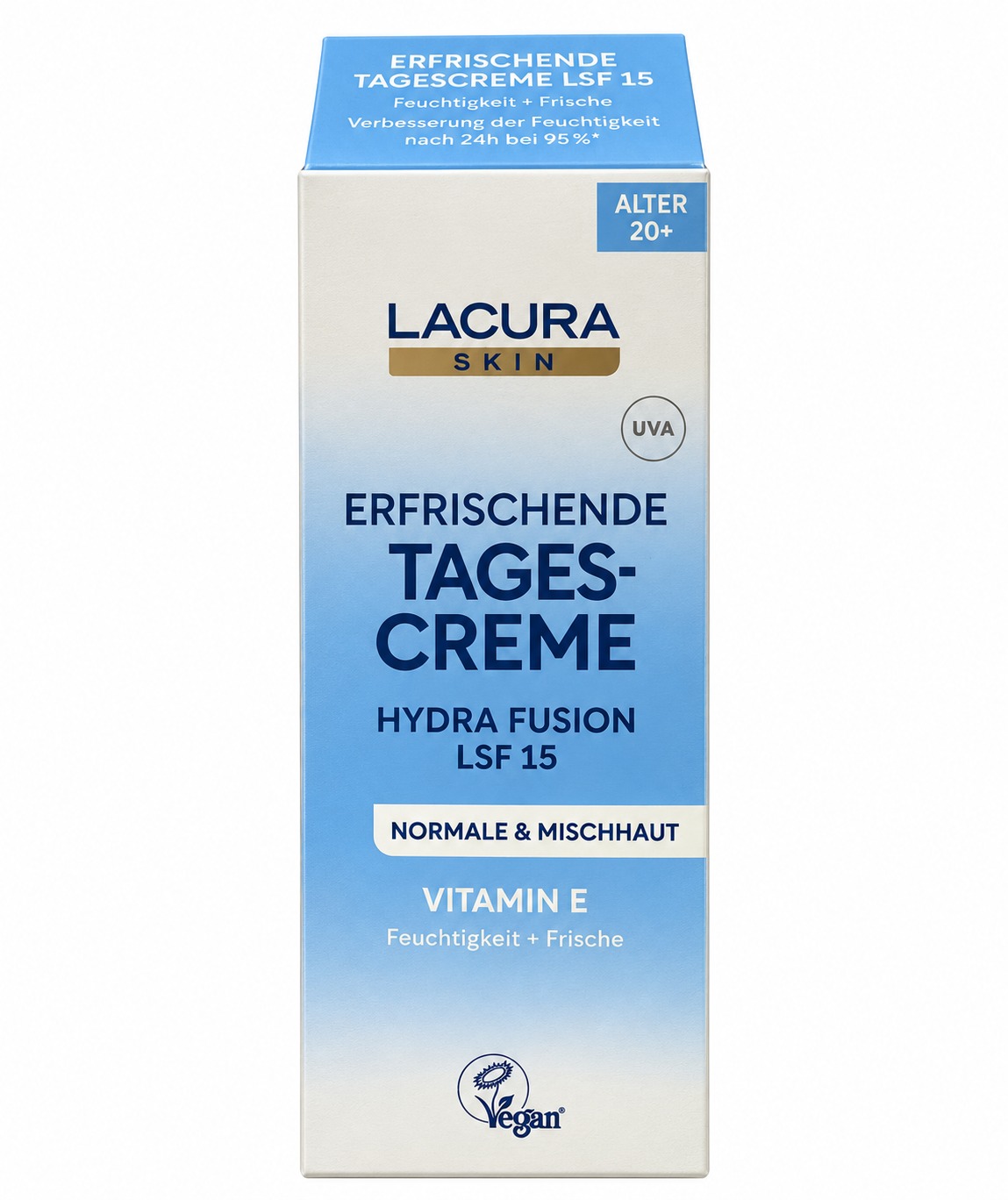 Lacura Skin Hydratační denní krém Hydra Fusion SPF 15 s vitaminem E a leknínem pro normální a smíšenou pleť 50 ml
