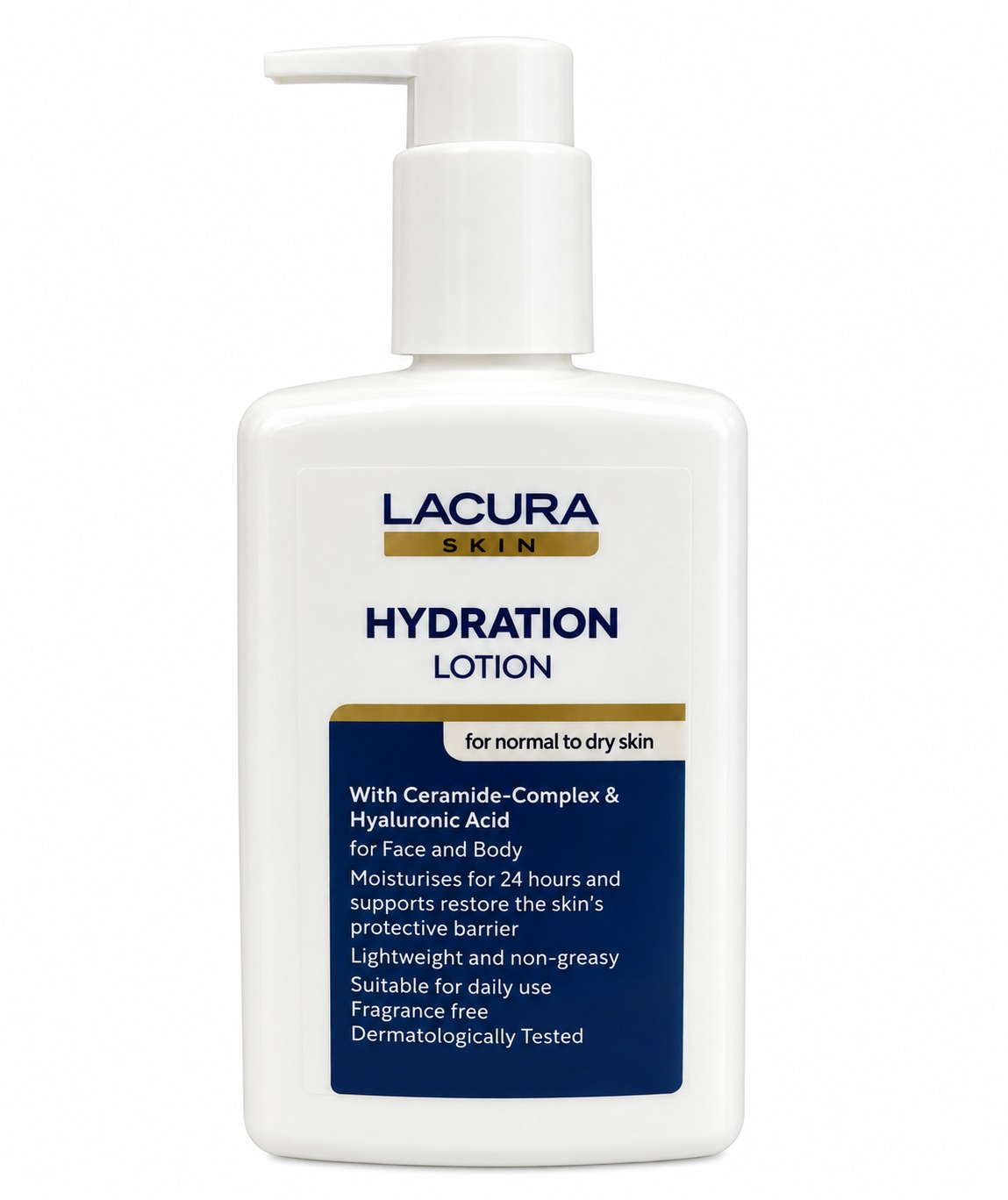 Lacura Skin Hydratační tělové a pleťové mléko s ceramidy a kyselinou hyaluronovou 300 ml