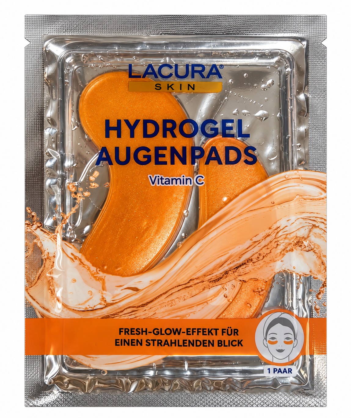 Lacura Skin Hydrogelové polštářky pod oči s vitaminem C pro zářivý pohled (1 pár)