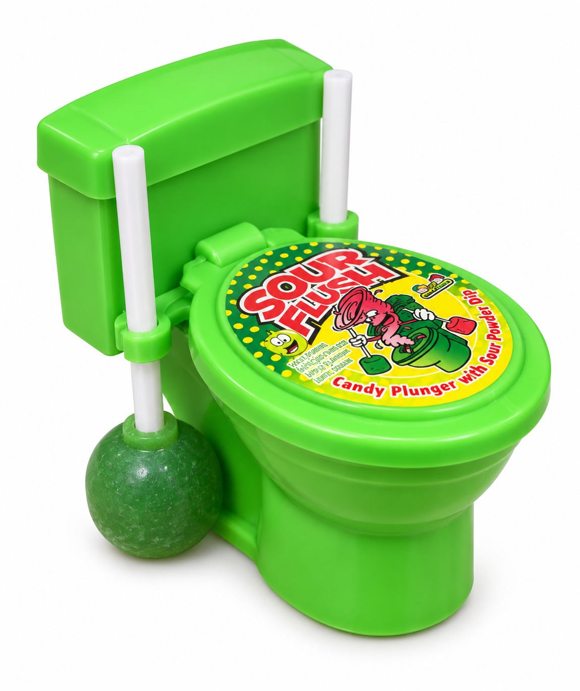 Sour Flush Lízátko s kyselým práškem Jablko 39 g
