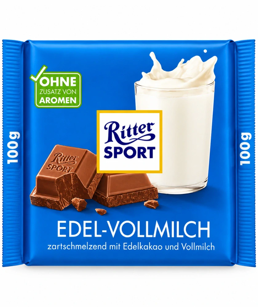 Ritter Sport Edel-Vollmilch jemná mléčná čokoláda 100 g