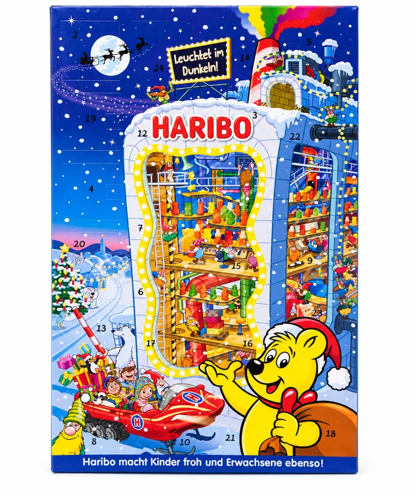 Haribo Adventní kalendář svítící ve tmě (300 g)