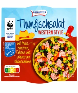 Dreimaster Tuňákový salát se zeleninou a černými olivami Western Style 160 g