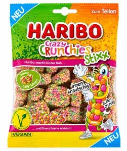 HARIBO Crazy Crunchies Stixx – Měkké cukrovinky s ovocnými příchutěmi 160 g