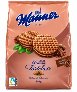 Manner Schoko Brownie Törtchen Křupavé kakaové oplatky 400 g