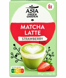 Asia Green Garden Matcha Latte Jahoda – instantní nápojový prášek s matcha čajem 84 g